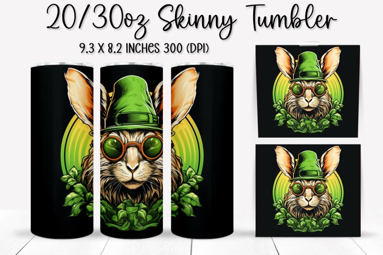 St. Patricks Day Bunny - Tumbler Sublimation Design