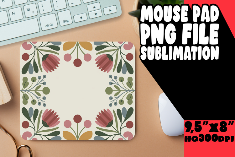WHIMSICAL MOUSE PAD PNG DESIGN, Flowers