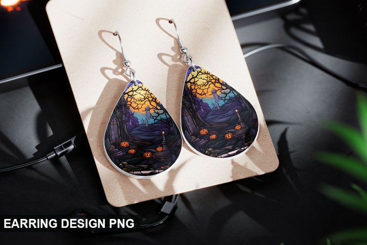 Stained Glass Halloween Earring Design