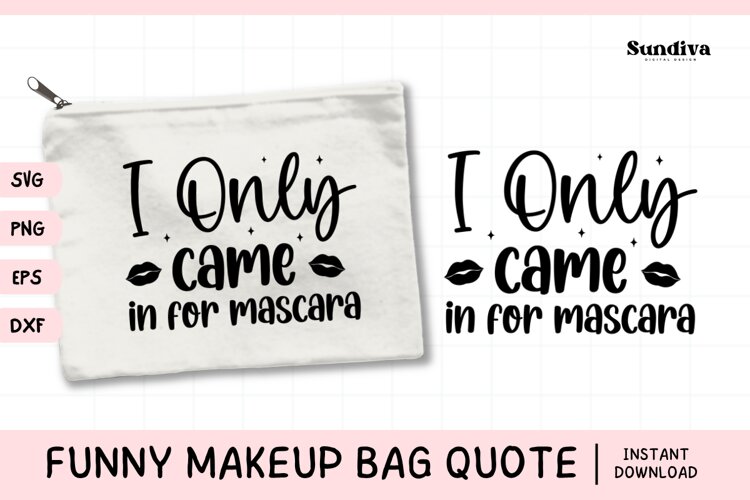 Makeup Bag Quotes for Cosmetic Pouch | I Only Came