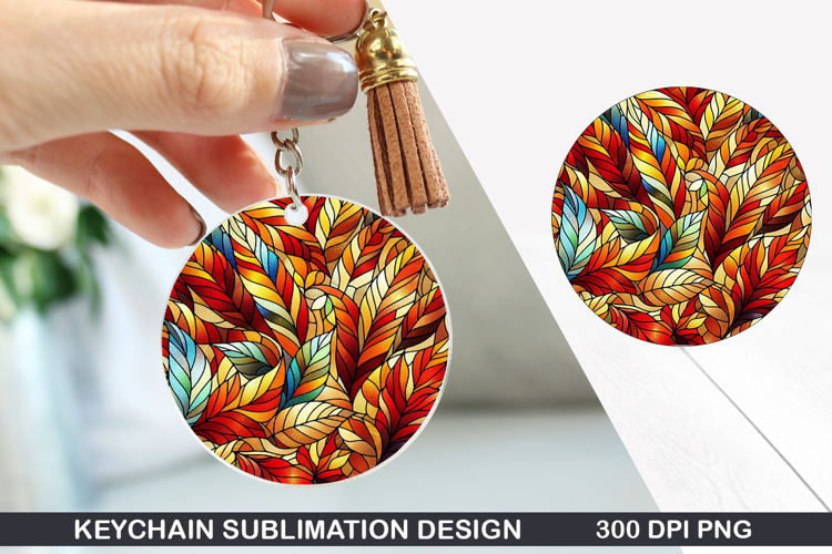Flower Keychain Sublimation - Spring Keychain PNG Design