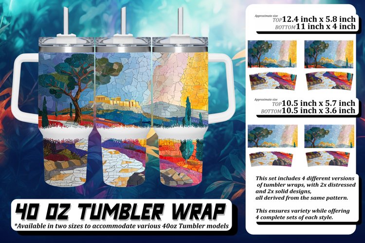 Glittery Skyline Tumbler Wrap Pattern: Spring Sublimation example image 1