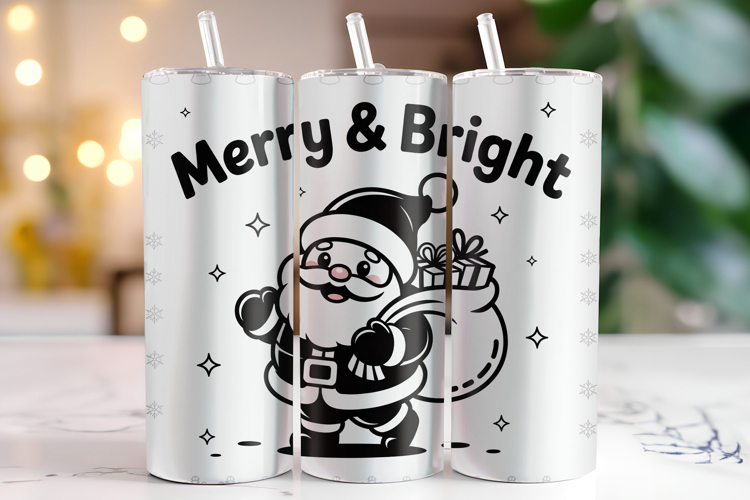 Merry & Bright Tumbler Wrap | Christmas Wrap