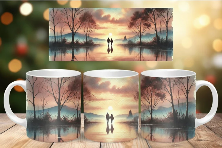 Valentine Mug Wrap Sublimation - couple