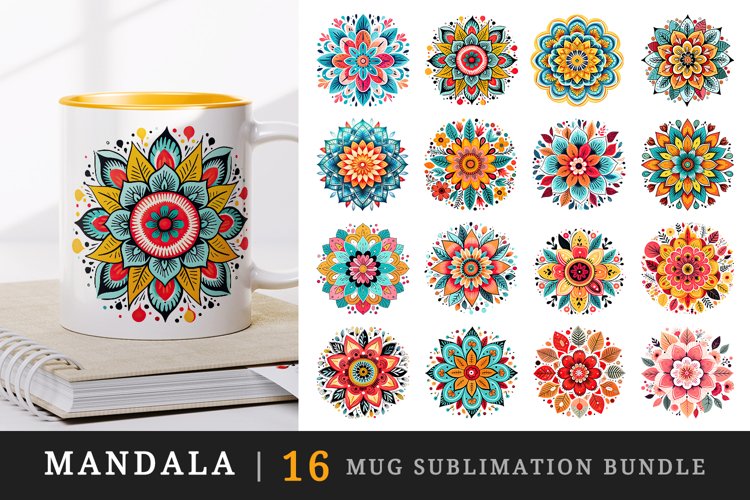 Mandala mug wrap sublimation printable designs bundle
