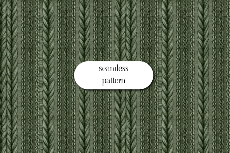 Green Cable Knit Seamless Pattern | Cozy Sweater Texture