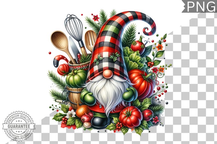 Christmas kitchen Gnome Sublimation - Clipart PNG Design