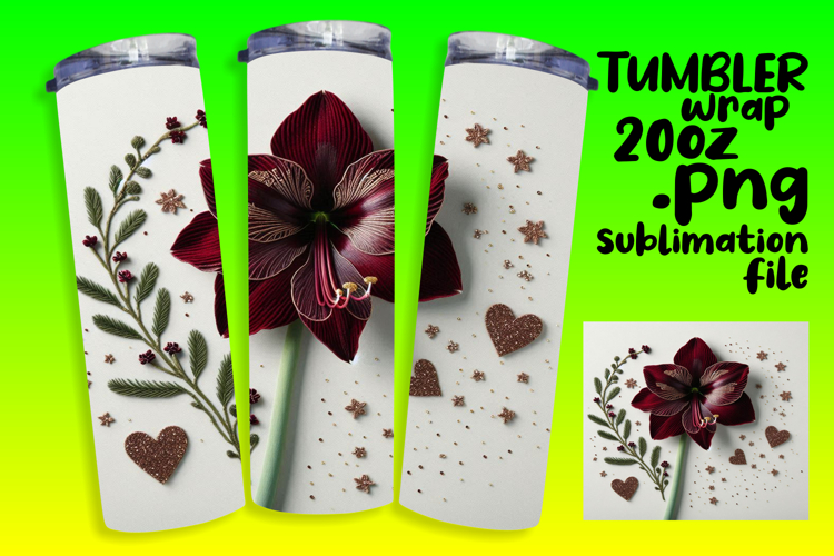 Beautiful Gift: 20oz Tumbler Wrap , 3D Flower