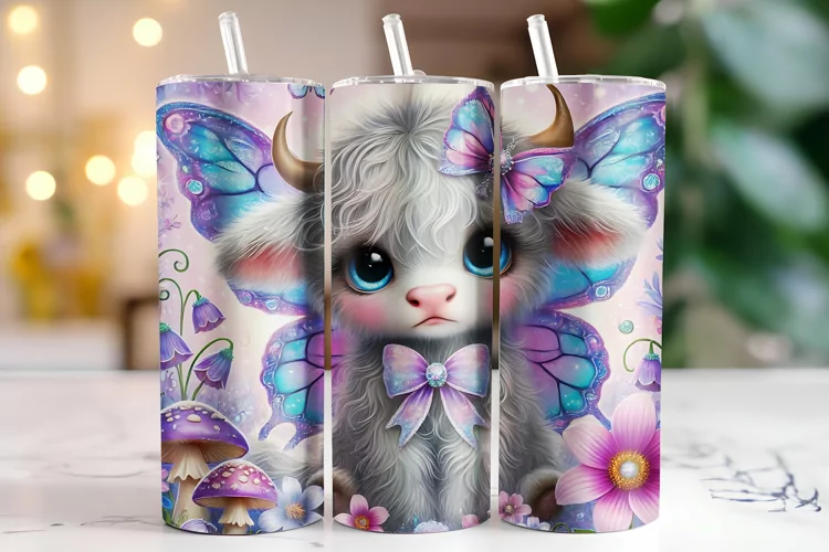 Highland Cow Tumbler Wrap | Sublimation | Tumblers