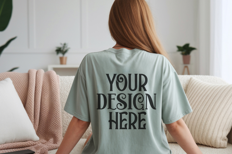 Comfort Colors C1717 Seafoam Shirt Mockup, CC 1717 T-shirt