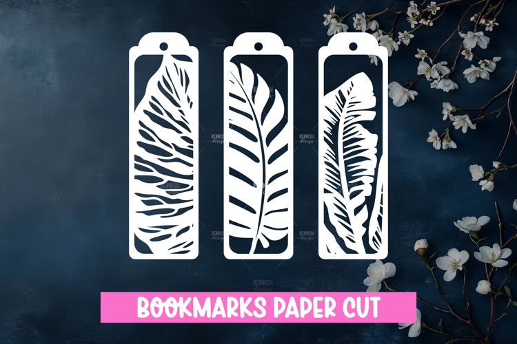 3 Floral Bookmarks Paper cut SVG Laser cut,Cricut,Silhouette