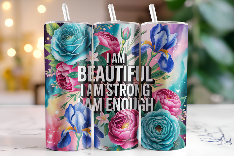 I am beautiful I am Strong I am Enough Tumbler Wrap
