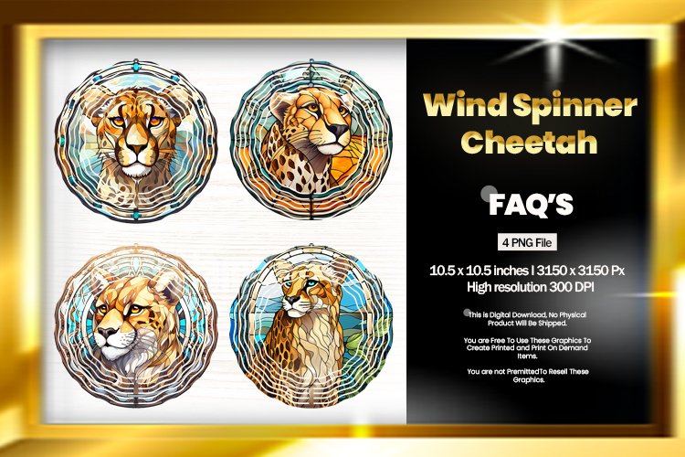 Cheetah Wind Spinner Sublimation - 04 Variations example image 1