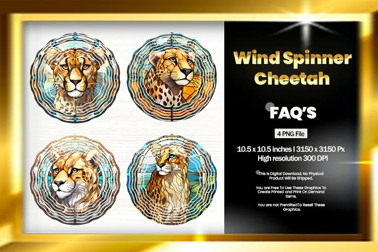 Cheetah Wind Spinner Sublimation - 04 Variations