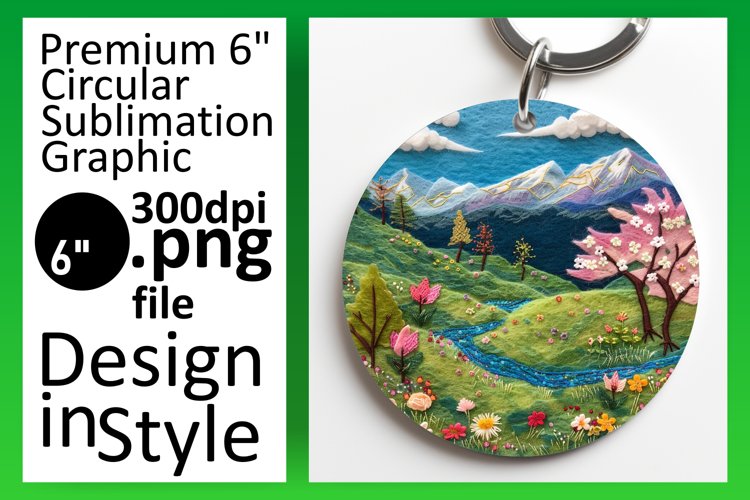 Vibrant 3D Summer Round Design for Sublimation