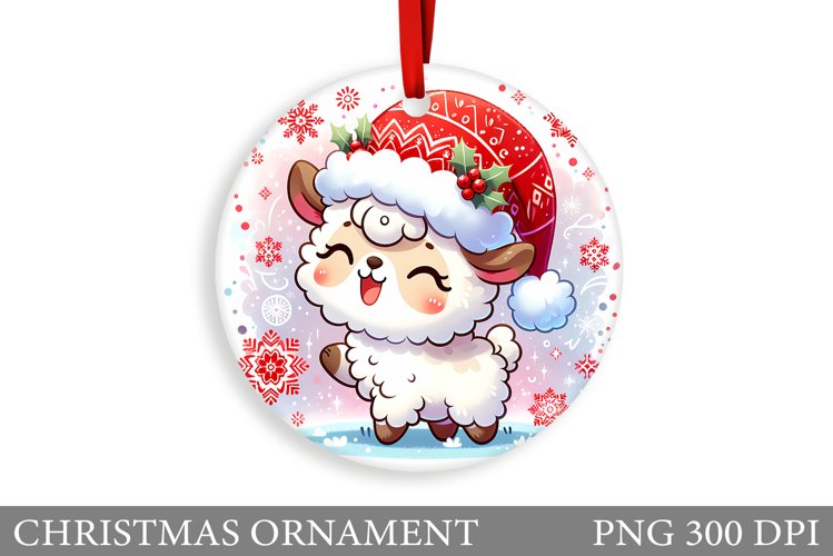 Winter Lama Christmas Ornament. Christmas Ornament Design