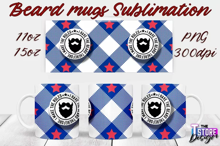Beard Mug Design | 11 oz 15 oz Mug Sublimation | PNG File