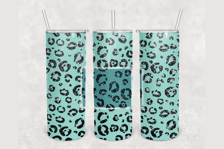 Personalized Emerald Green Leopard Print 20oz skinny tumbler