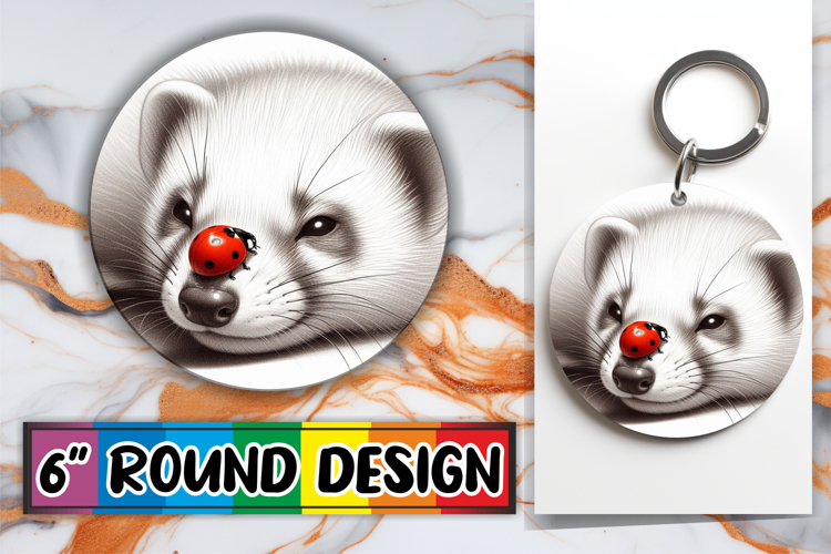 Bright Ornaments Round Sublimation PNG, Cute Animals