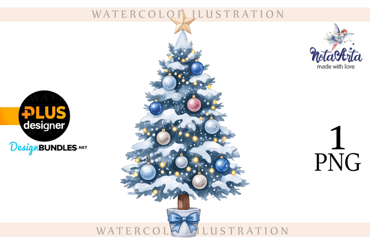 Watercolor Christmas Tree, Christmas tree, Happy Christmas