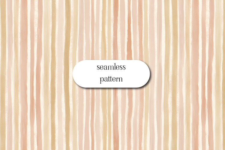 Seamless Pastel Striped Pattern with Hand Painted Lines