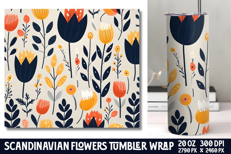 Scandinavian Flowers Tumbler