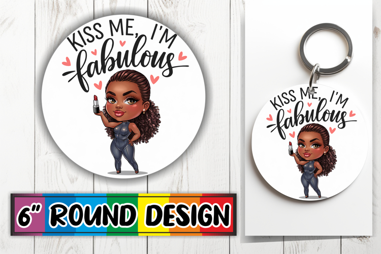Whimsical Keychain Circle Sublimation, Love Woman