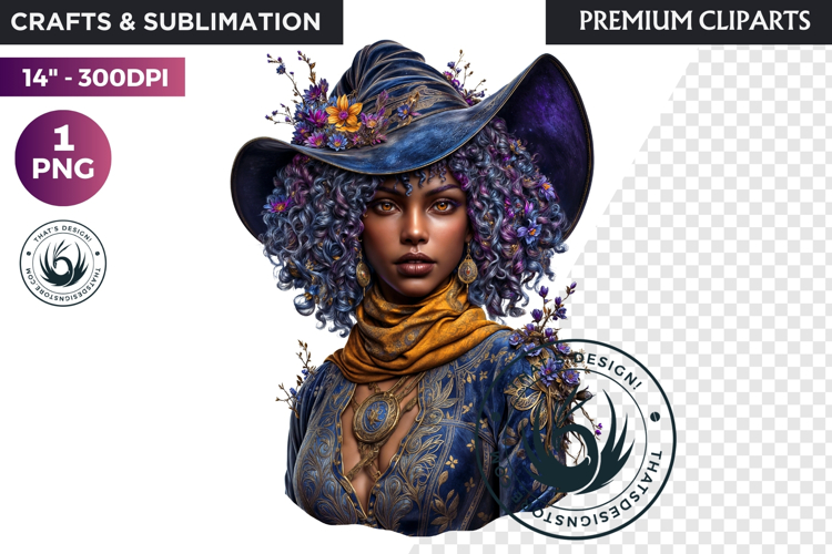 Fantasy Witch Clipart PNG, floral Witchcraft Art scrapbook