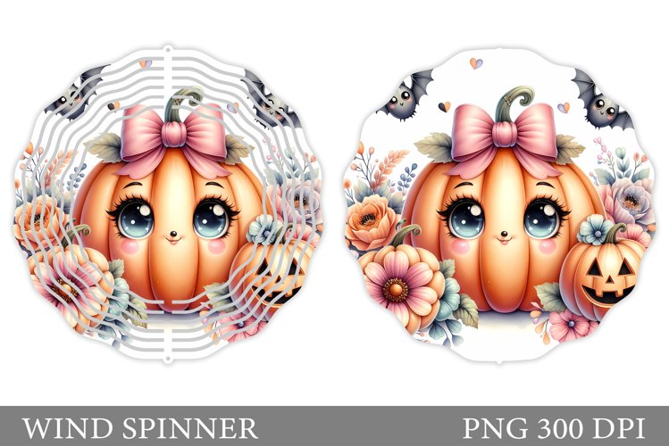 Cute Pumpkin Wind Spinner. Halloween Wind Spinner Design example image 1
