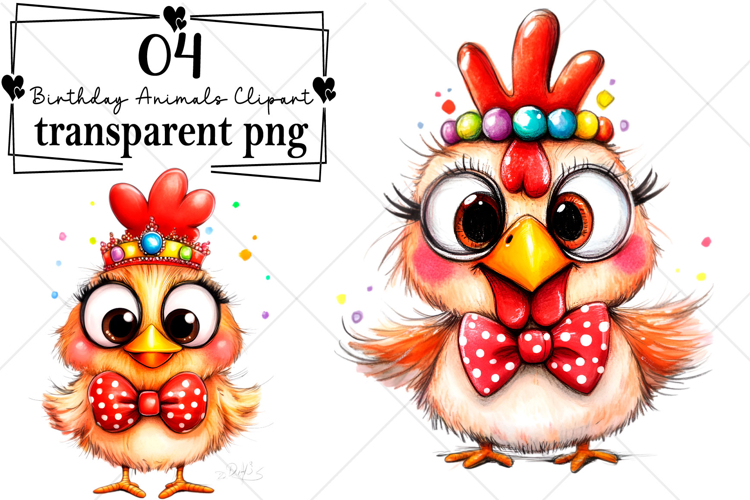 Whimsical Birthday Animals Clipart Watercolor PNG