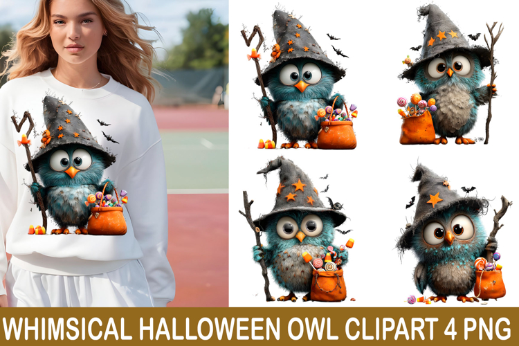 Whimsical Halloween Owl Clipart