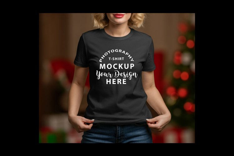 Bella Canvas female t-shirt mock-up BLACK