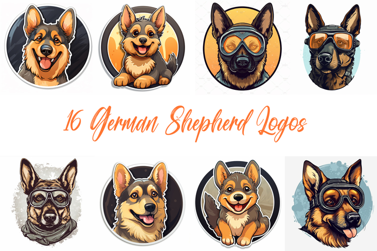 16 German Shepherd Logo Clipart Collection