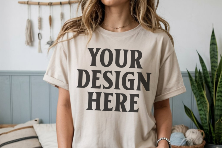 Comfort Colors 1717 Ivory T-Shirt Mockup