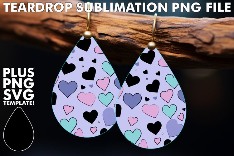 Romantic Watercolor Teardrops: Sublimation Earrings example image 1