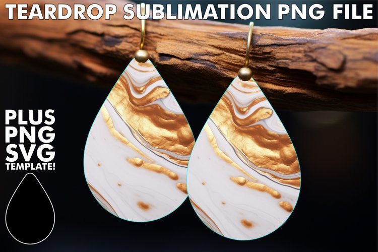 Marble Marvels Unleashed: Sublimation Earring Delights example image 1