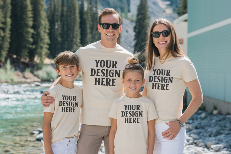 Bella Canvas 3001 Family Group Mockup
