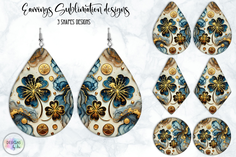 St. Patrick’s Day Earrings Sublimation, Lucky Clover Art