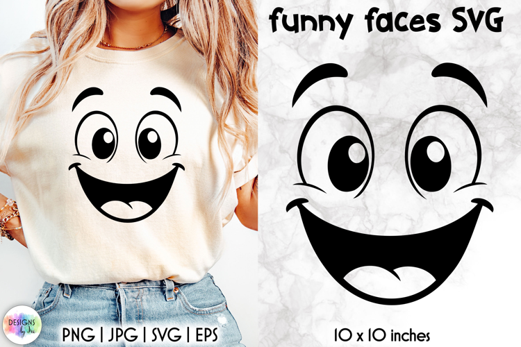 Funny Smiley Face SVG, Sarcastic Cartoon Face Expression PNG