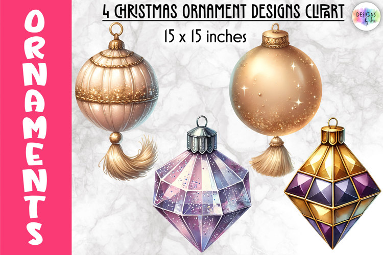 Christmas Ornaments Clipart, Christmas Tree Baubles PNG