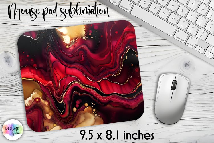 Abstract Fluid Art Mouse Pad, Marble Texture Mouse Pad Print