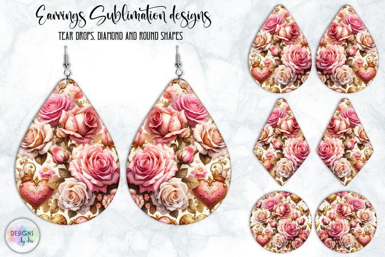 Vintage Flowers Earrings Design, Baroque Floral Earrings example image 1