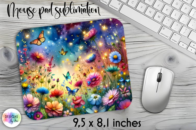 Summer Flowers Mouse Pad. Floral Mouse Pad Design example image 1