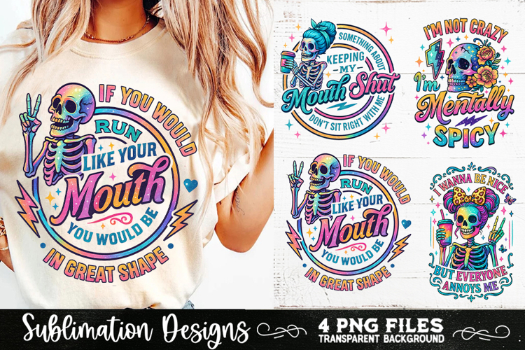 Funny Skeletons Sarcastic Retro PNG Sublimation