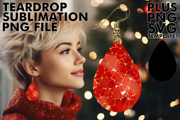 Glimmering Red Teardrop Earring Art