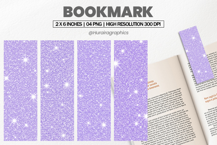 Lavender Glitter Bookmark PNG, Bookmark Sublimation
