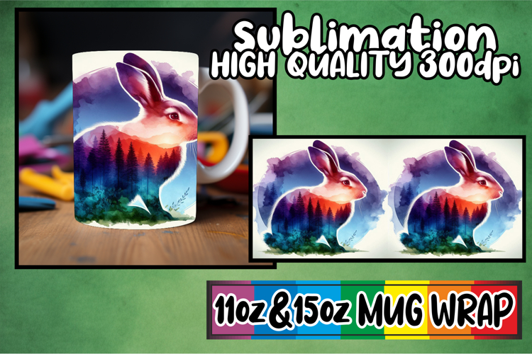 Bright smiles sublimation mug wrap, Animals Art