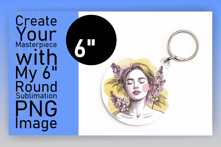 Charming Round Design Keychain Artwork , Beauty Woman
