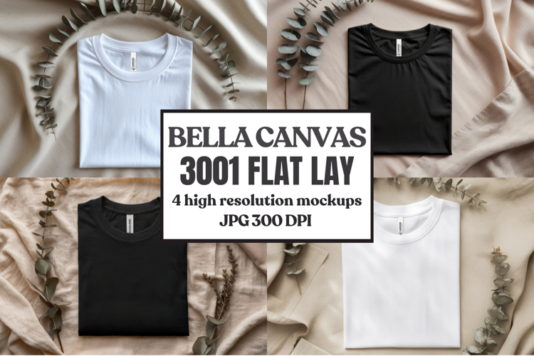 Bella Canvas 3001 Flat Lay T-Shirt Mockup