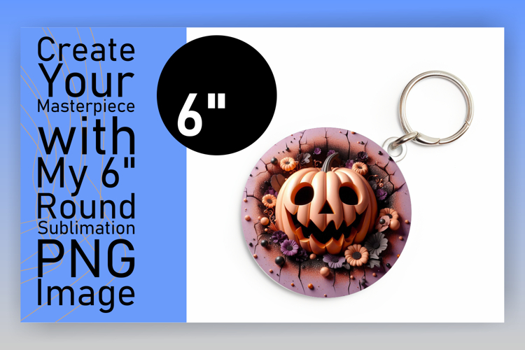 Sophisticated Round Design Coaster Art , 3D Pumpkin